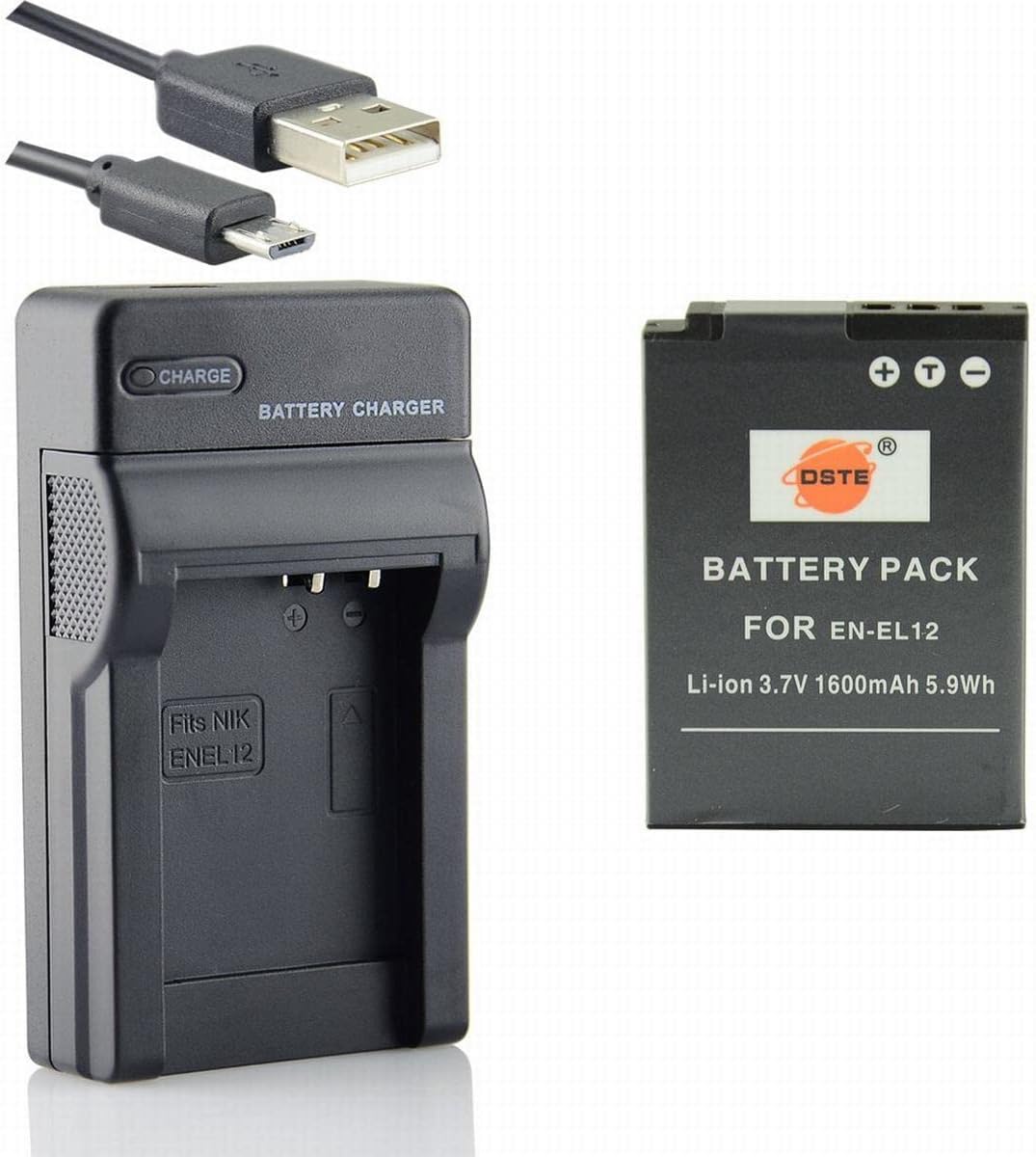 ENEL19 USB Chargeur pour Nikon Coolpix S33, S7000, S6900, S2800, S100, S3100, S4100, S4300