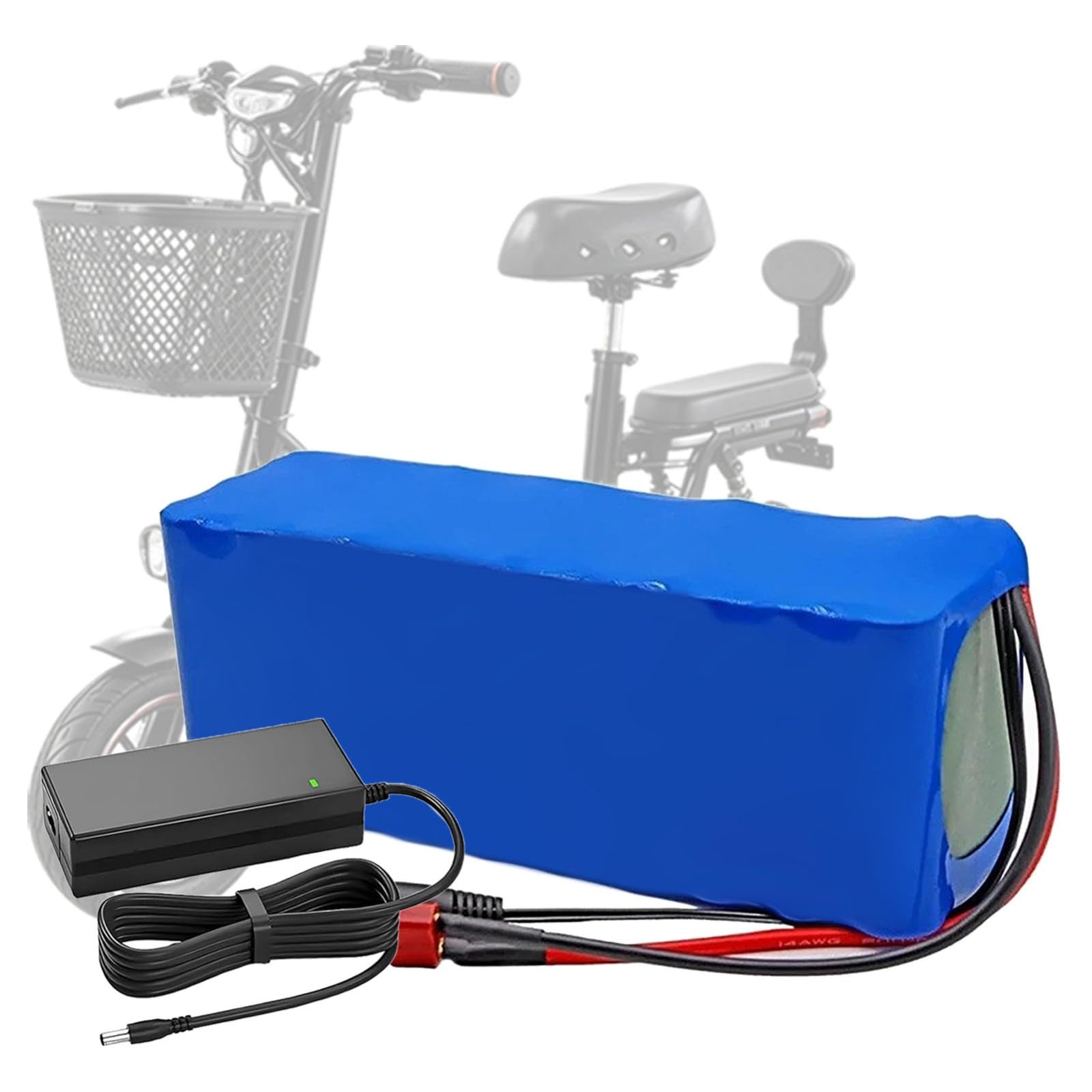 Batería De Litio De 36V Y 13Ah con Cargador, Batería Recargable De Iones De Litio De Alta Capacidad 10S3P para Bicicletas Eléctricas, Patinetes Eléctricos Y Scooters De Movilidad