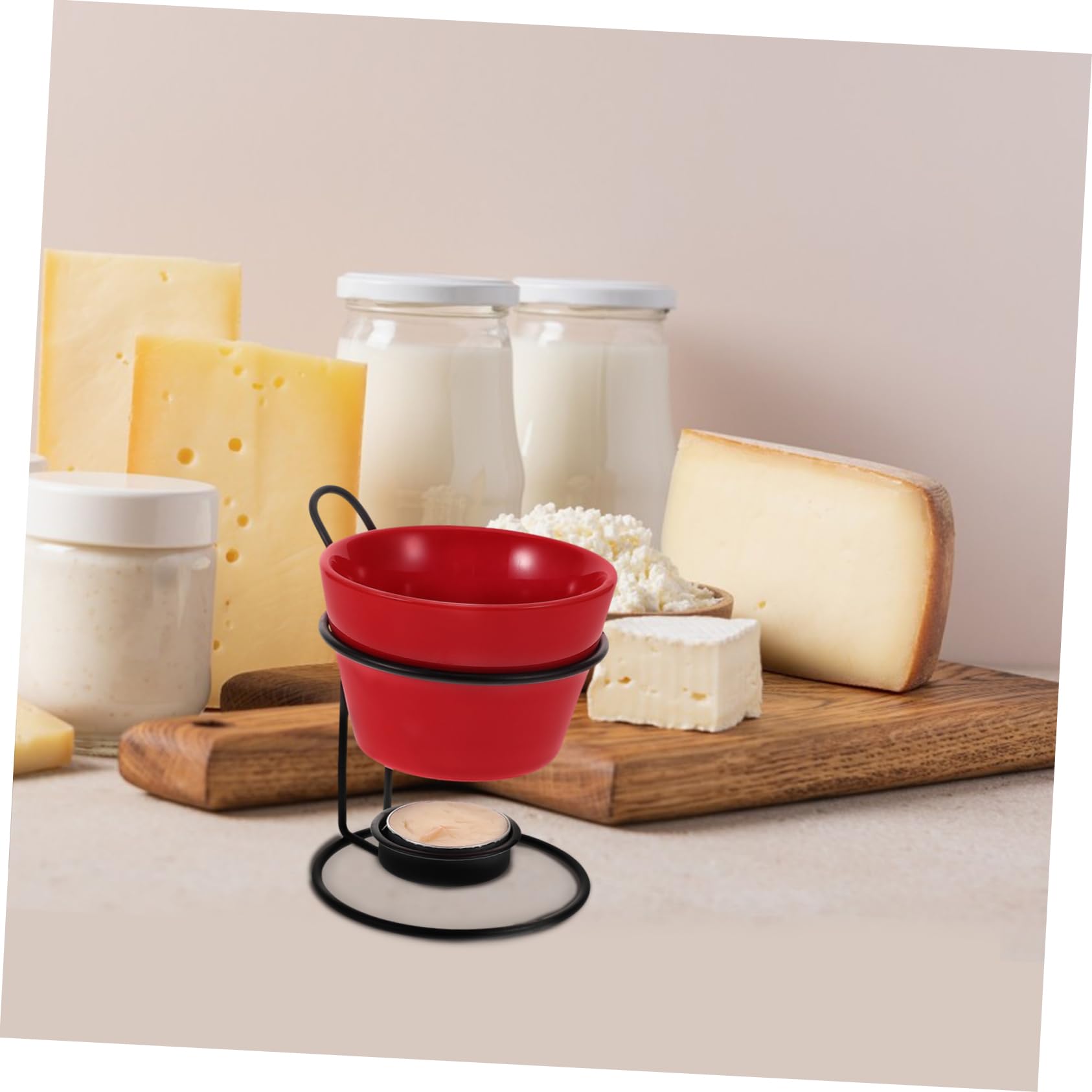 2sets Scaldaburro in Ceramica Per Fonduta Pentola Per Sciogliere Cioccolato Scaldaformaggio Scaldagelato Pratico e Portatile Per Uso Quotidiano