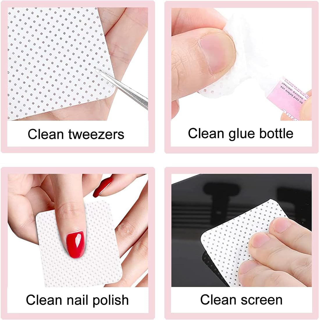 640 Stück Nageltücher Für Gelnägel – Fusselfrei, Saugstark, 5x5 Cm, 2 Schachteln