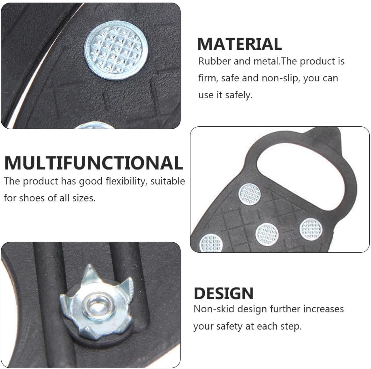 Rubber Metal Ice Crampons 4pcs Size 35-40 Outdoor Climbing Covers