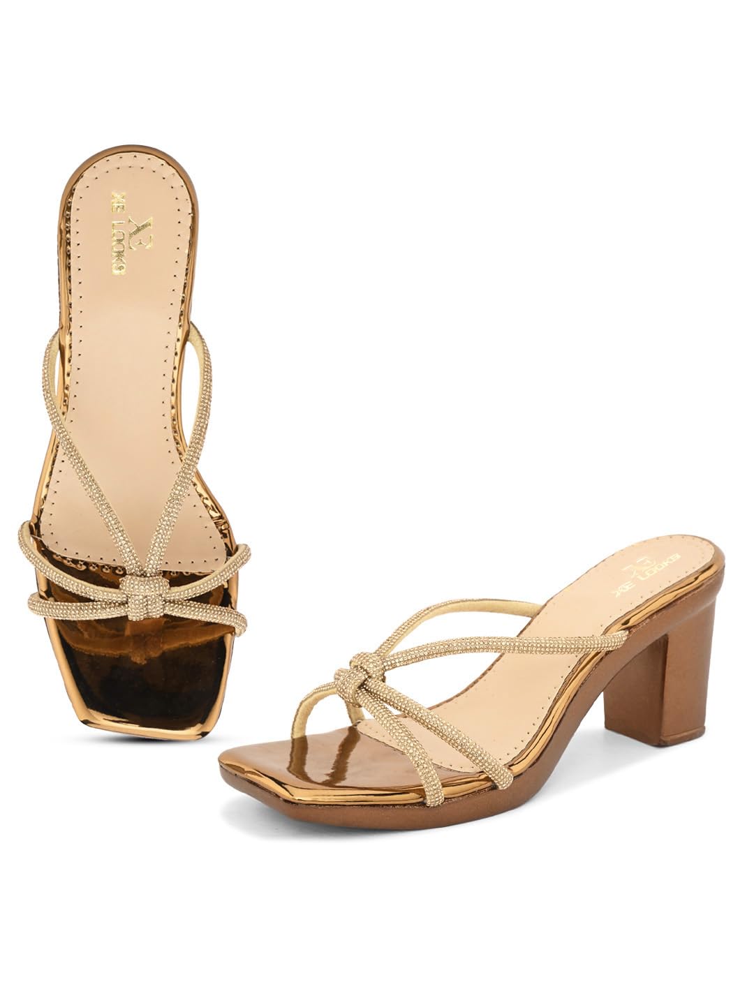 XE Looks Fancy & Stylish Copper Block Heel Sandal for women & Girls UK-3 (B0D8FZ785P) Amazon Price History, Amazon Price Tracker