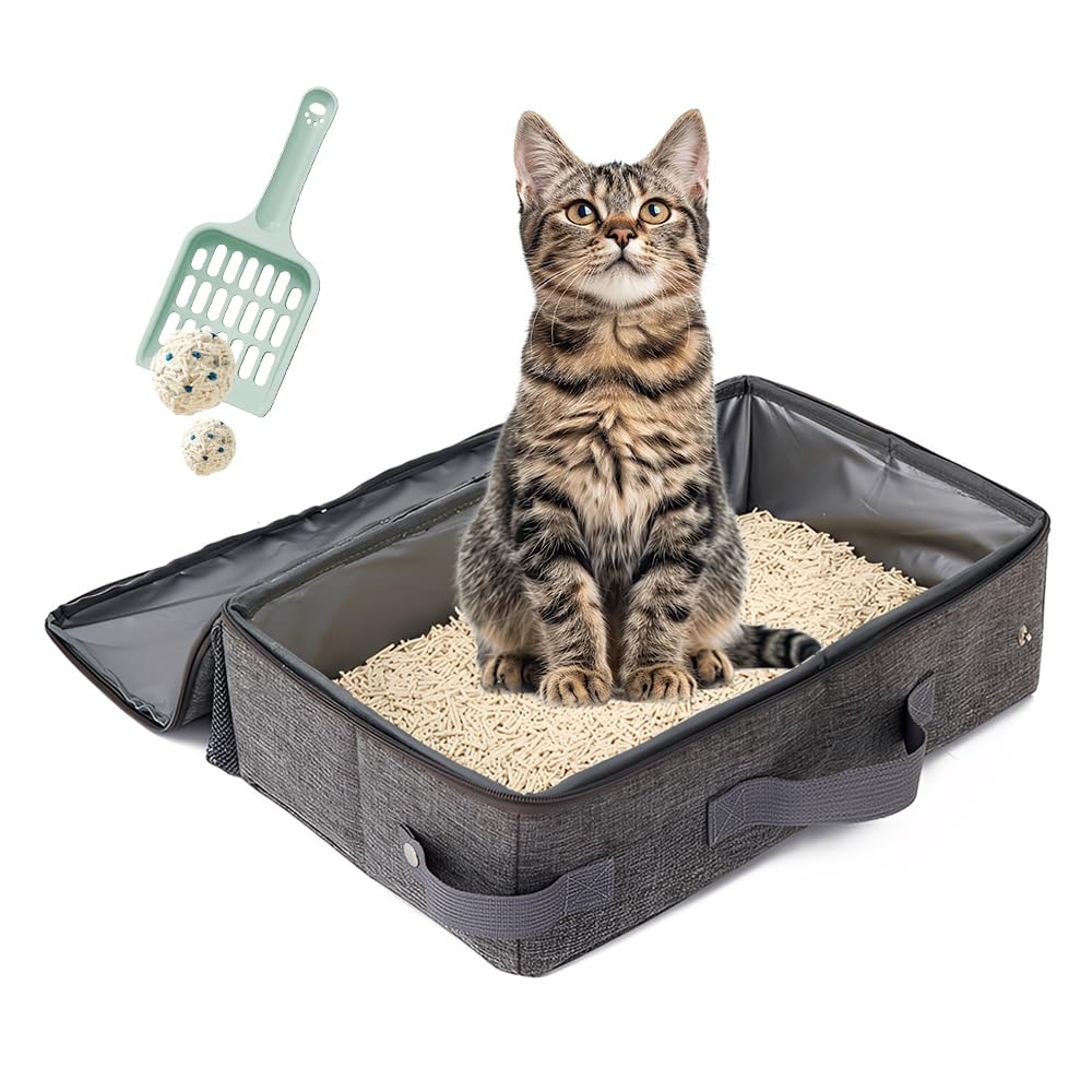 Lettiera Pieghevole Per Gatti 40x30x15 Cm – Impermeabile, Portatile, Con Coperchio E Pala, Perfetta Per Casa E Campeggio