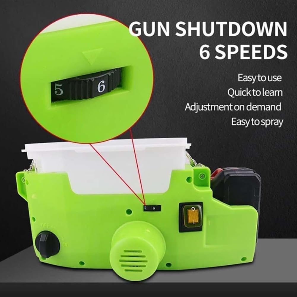 Ręczny plecakowy agregat natryskowy bezpowietrzny, przenośny bezprzewodowy pistolet do malowania, elektryczny pistolet natryskowy 1,1 l/min, pojemność 1,7 l, 6 biegów, do malowania ścian, sufitów B