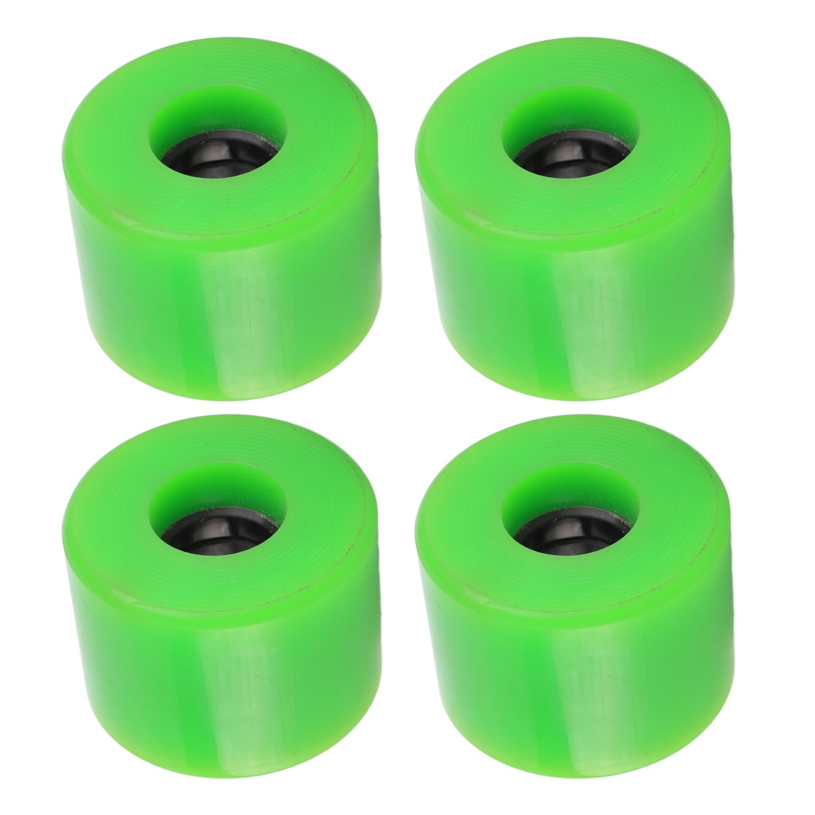 Roues de skateboard en polyuréthane de 60 mm, 78A, haute élasticité, sans bruit, usure pour débutants, longue durée de vie, pièces de rechange pour Cruiser Board (vert)