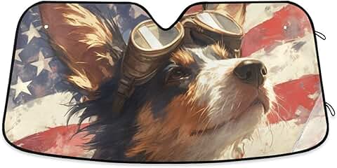4th of July Independence Day Brown Dog Piloting car Sun Shade for Windshield Folding Sunscreen as seen on tv Products accesorios para coches