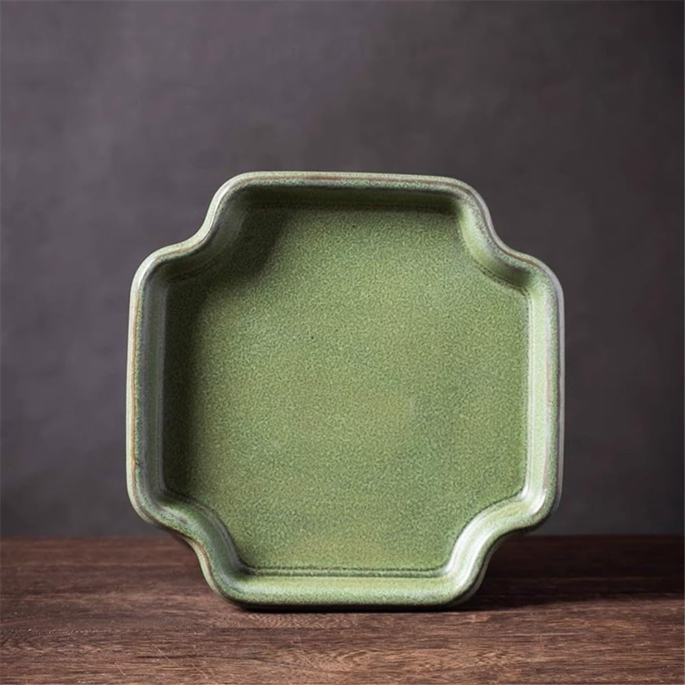 Versatile Sottovasi for Piante in Ceramica, Vaso da Fiori Verde, vassoi raccogligocce(M)