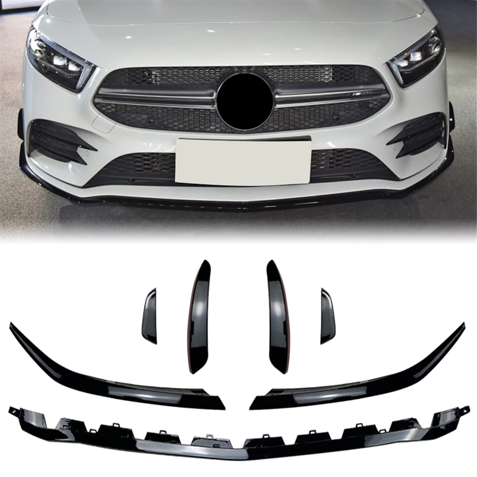 Canards pare-chocs avant W177 avec lèvre de spoiler Classe A A180 A200 A220 A35