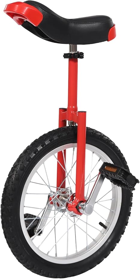 DYNAMI Unicycle with Excellent Steel Frame,Leakproof Tire,Adjustable Height,Curved PU Seat,Mute Bearing,Anti-Slip Designs,for Outdoor Sports Fitness Exercise