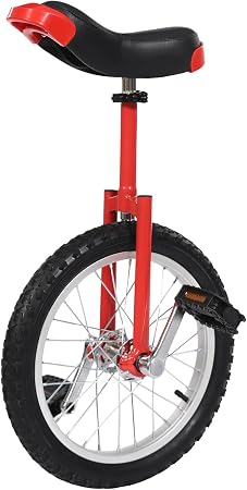 DYNAMI Unicycle with Excellent Steel Frame,Leakproof Tire,Adjustable Height,Curved PU Seat,Mute Bearing,Anti-Slip Designs,for Outdoor Sports Fitness Exercise