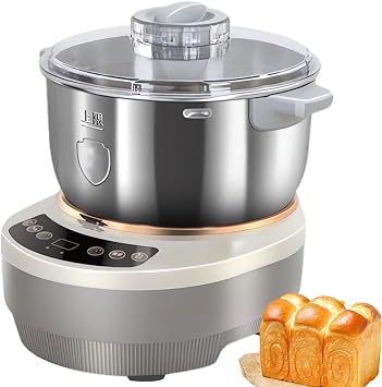 Dough Kneading Machine with Ferment Function, 5L/7L Commercial Dough Flour Mixer Machine, 5L/7L Stainless Steel Kneading Capacity Flour Mixer with Timing & Touch Panel, for Home, Kitchen7L