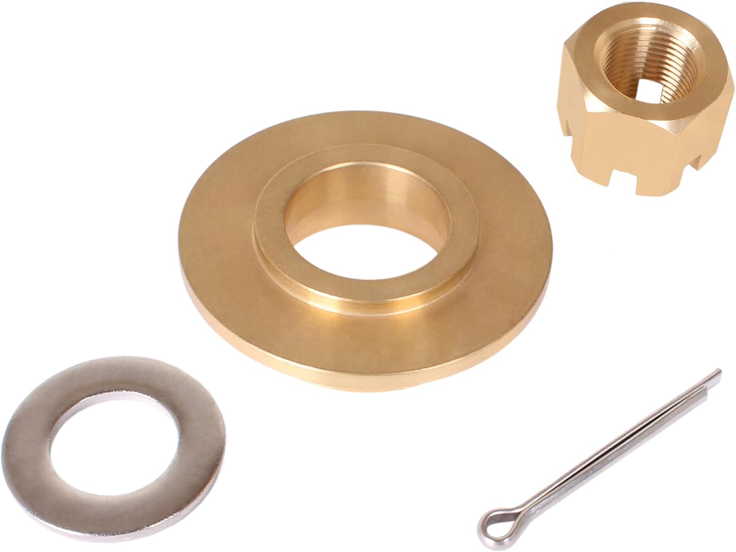 SouthMarine Boat Engine 90506-ZW1-B00 90506-ZZ0-C00 Thrust Washer, 90301-ZW1-B00 Castle Nut, 90508-ZW1-B00 Spacer, 90758-ZW1-B00 Split Pin for Honda 75HP-130HP Outboard Motor Propeller Hardware Kit