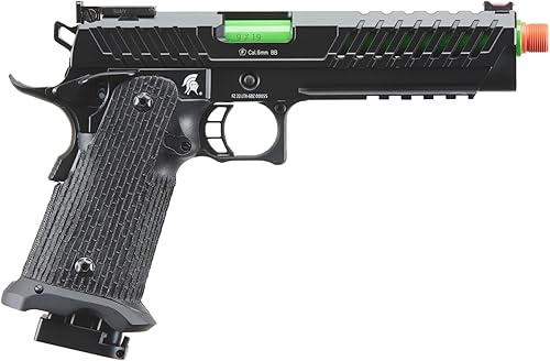 Vista 43 de Lancer Tactical Knightshade Hi-Capa Pistola de aire comprimido de acero completo Negro y dorado