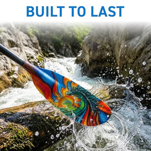 Image of Hornet Watersports Fiberglass Kayak Paddle for Adults- Ideal for Touring, Fishing and Boating- 90.5 inches / 230CM Adjustable with Carbon Fiber Shaft- Kayak Oars Kayaking Equipment