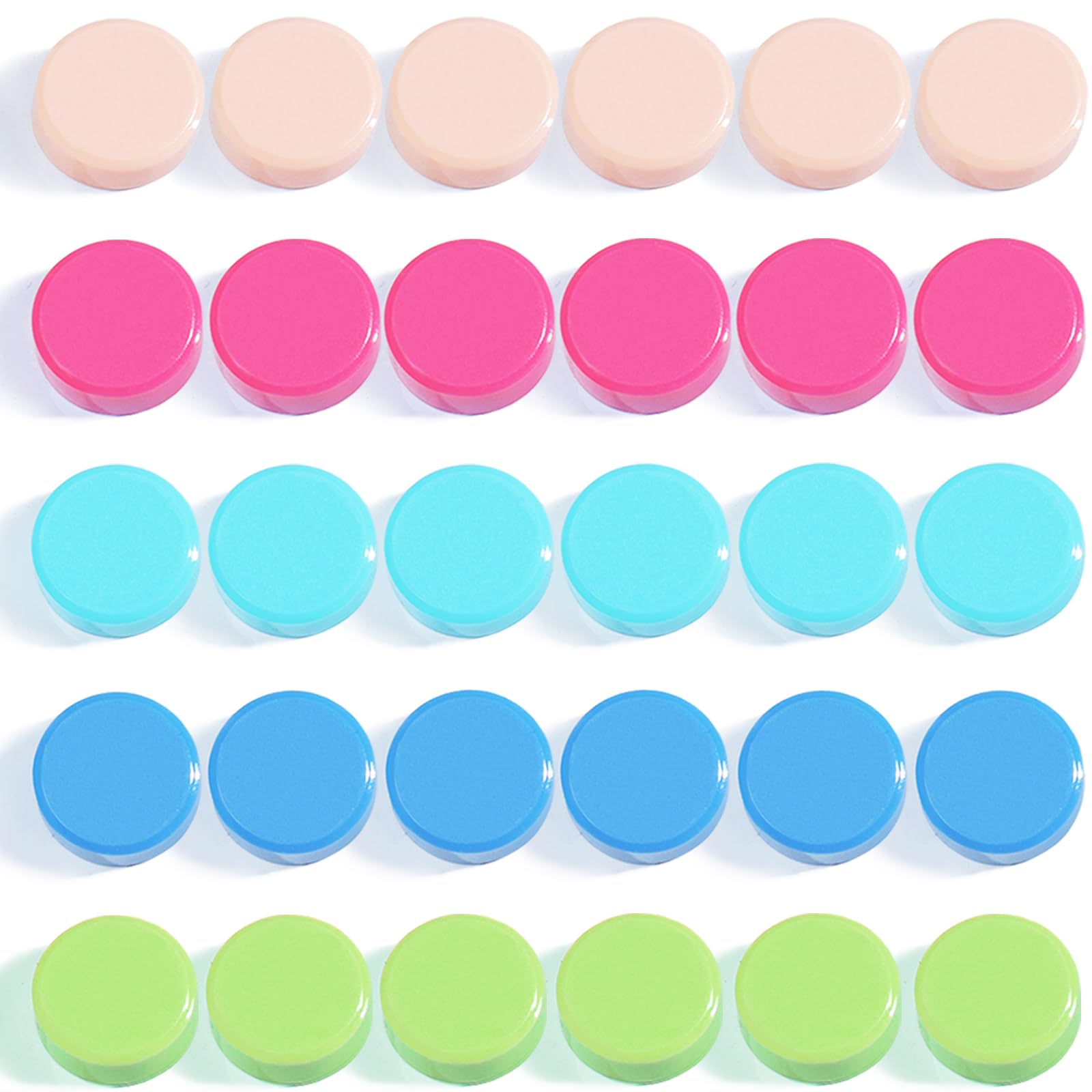 ZDZBLX Fridge Magnets, 30 PCS Mini Round Strong Magnet in 5 Colours, Heavy Duty Whiteboard Magnets, Small Cute Magnets for Fridge, Crafts, Notice Board, Office & Home, Refrigerator Magnet for Adults