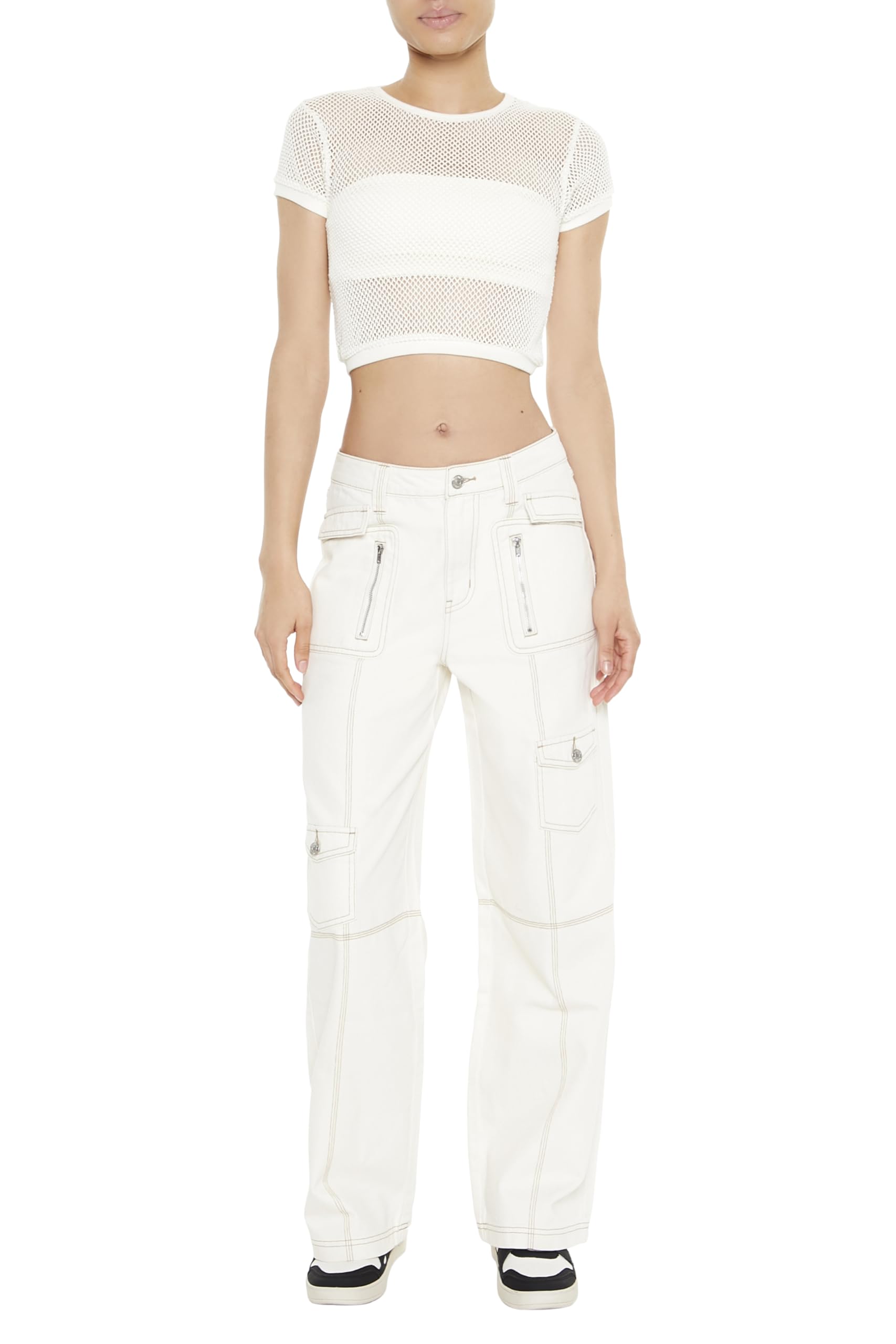 Forever 21 Womens Straight-Leg Cargo Pants