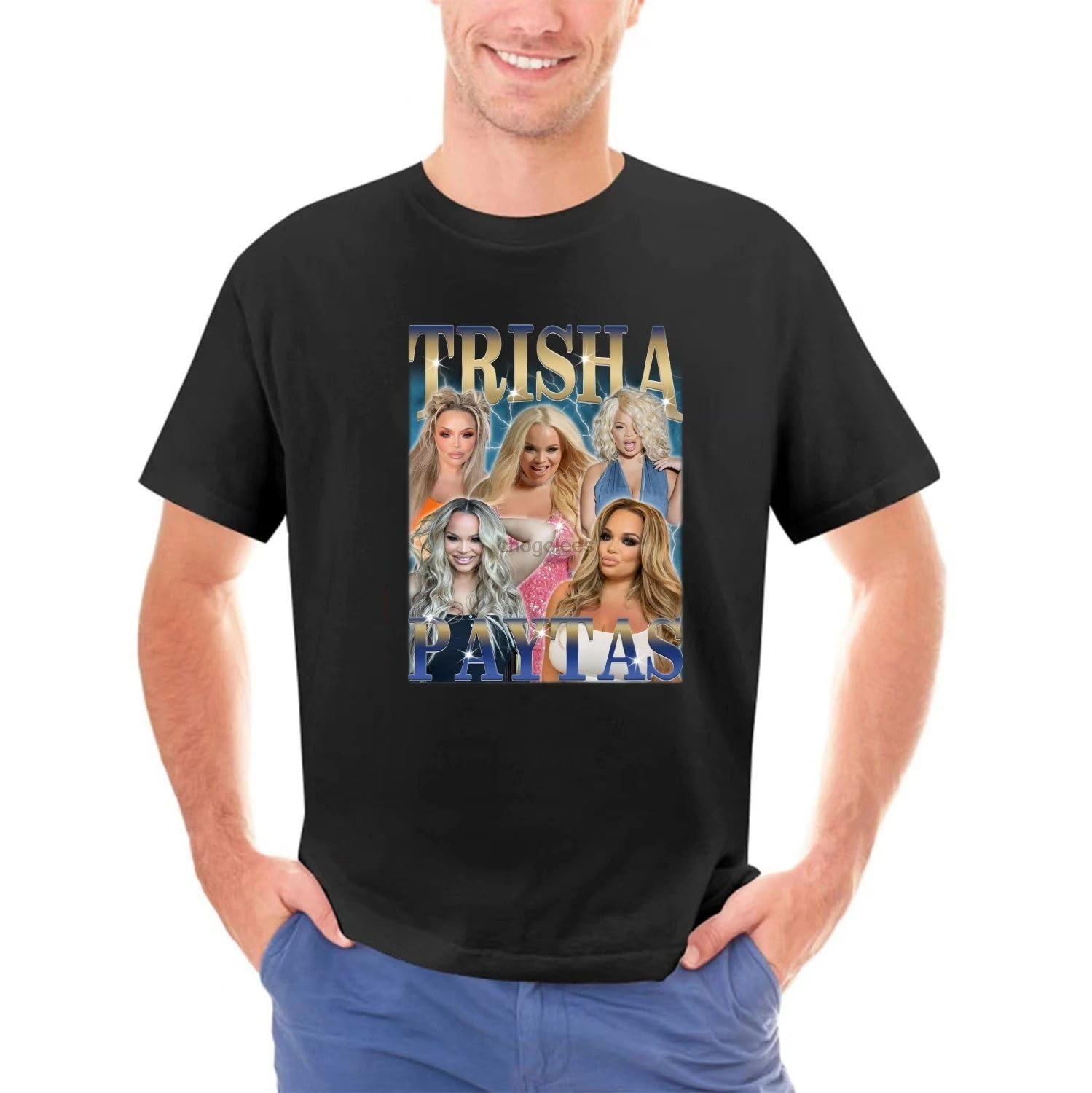 A3ae3ed3aw Men's Black Trisha-Paytas-Shirt-Trisha-Paytas-Homage-Fan-Tees-Trisha-Paytas-Homage-Trisha-Paytas-Retro