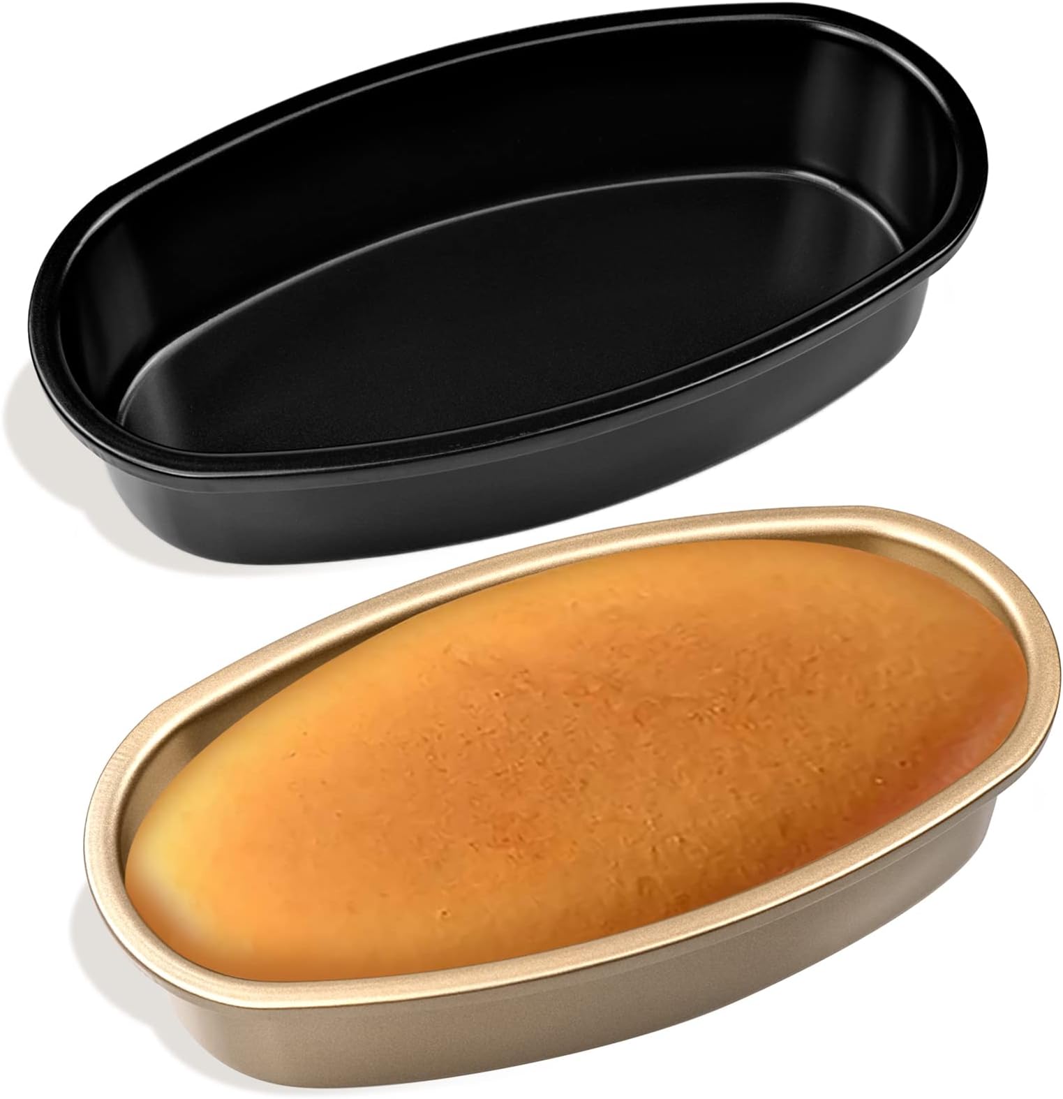 2 Pack Oval Cheesecake Pan 9" Non-Stick Cake Pan Mold,Aluminum Cheesecake Tin Moulds,Non Stick Baking Molds