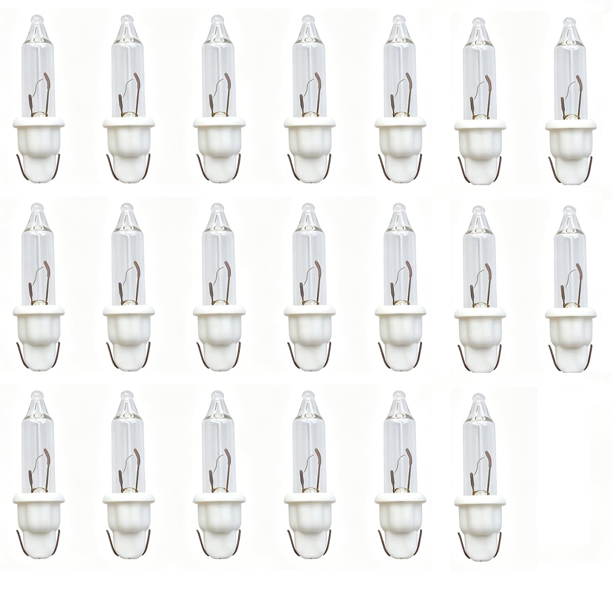 Clear 12 Volt Mini Christmas Replacement Bulbs for Incandescent String Lights, mini Base, 0.96 Watt, 80 mA (50)