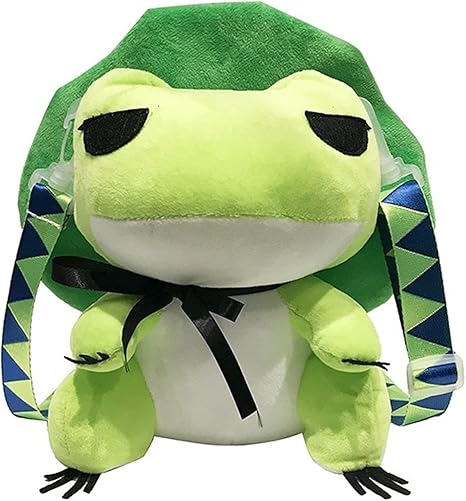 Amazon Co Jp Xjtjsm 旅行カエル日本のアニメぬいぐるみバックパック 子供たちの学校バッグバッグ かわいいぬいぐるみ動物玩具人形 女の子の若者の誕生日プレゼント Color Green Height 15 X 23 X 12cm おもちゃ