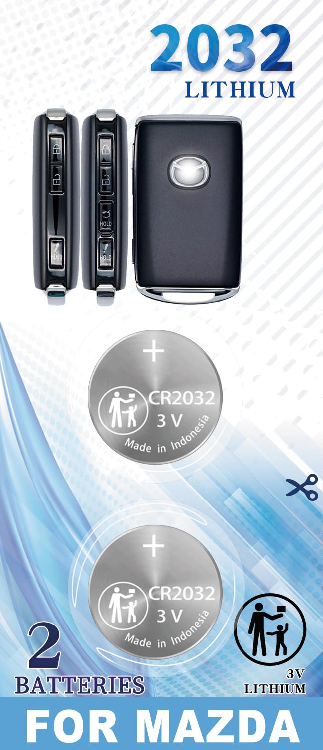 OEM Key Fob Battery Replacement for Mazda (2019-2024) 3 6 CX-5 CX-30 CX-9 CX-50 CX-90 CX-3 MX-5 Miata RF Smart Remote