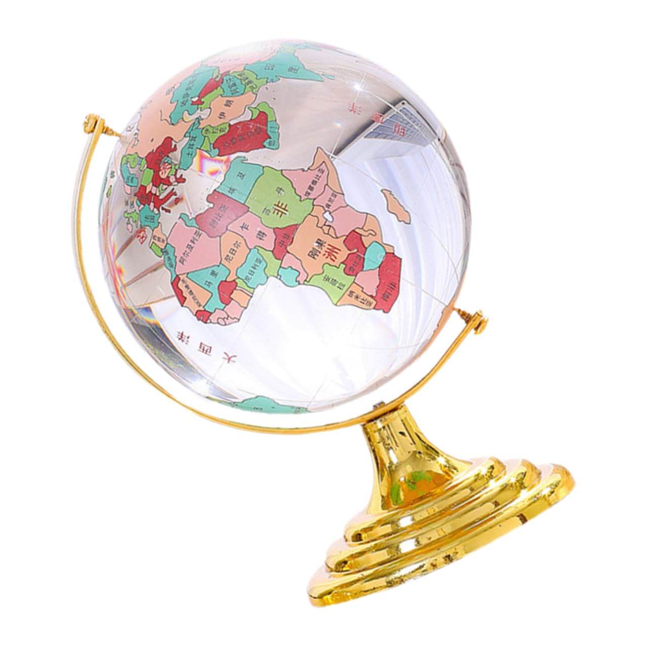 Lurrose Elegant Crystal Globe Ornament Desk Decorations for Home Office Present Idea