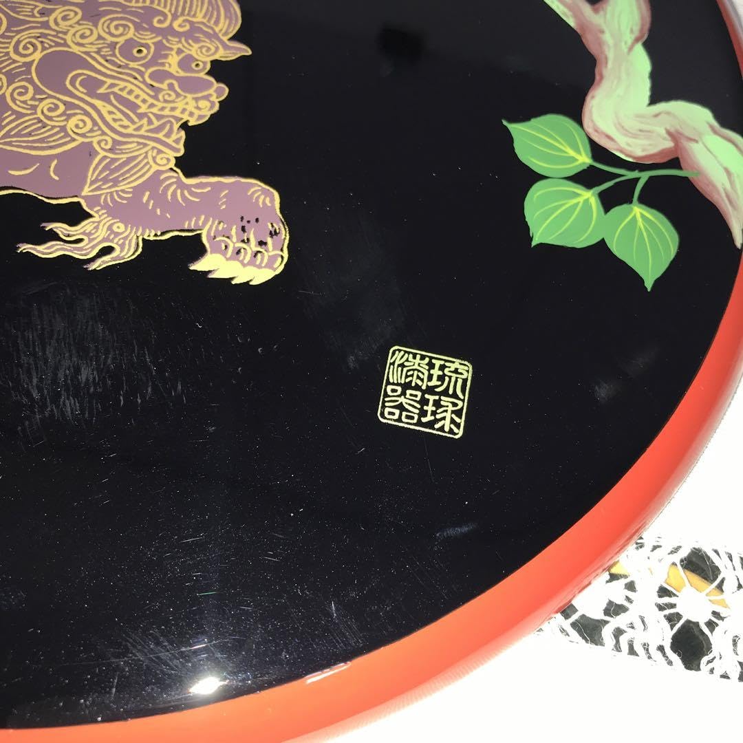琉球漆器/シーサー Amazon.co.jp: 琉球漆器 伝統工芸 ハイビスカス 廃盤 シーサー 金彩