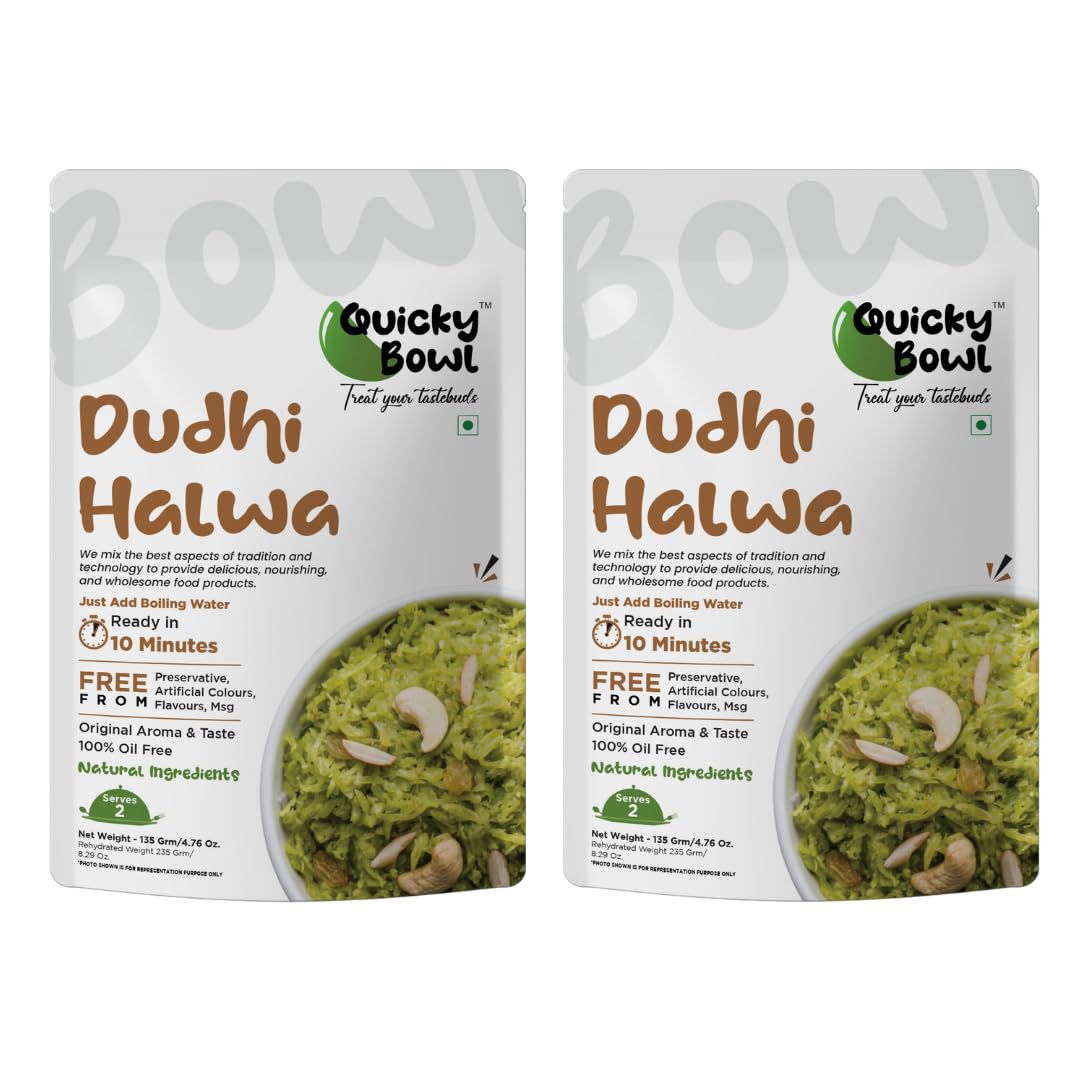 QuickyBowl Dudhi Halwa | Bottle Gourd Pudding | Ready to Eat | Instant Food | Instant Sweet (Pack of 2) (B0C23MYRP3) Amazon Price History, Amazon Price Tracker