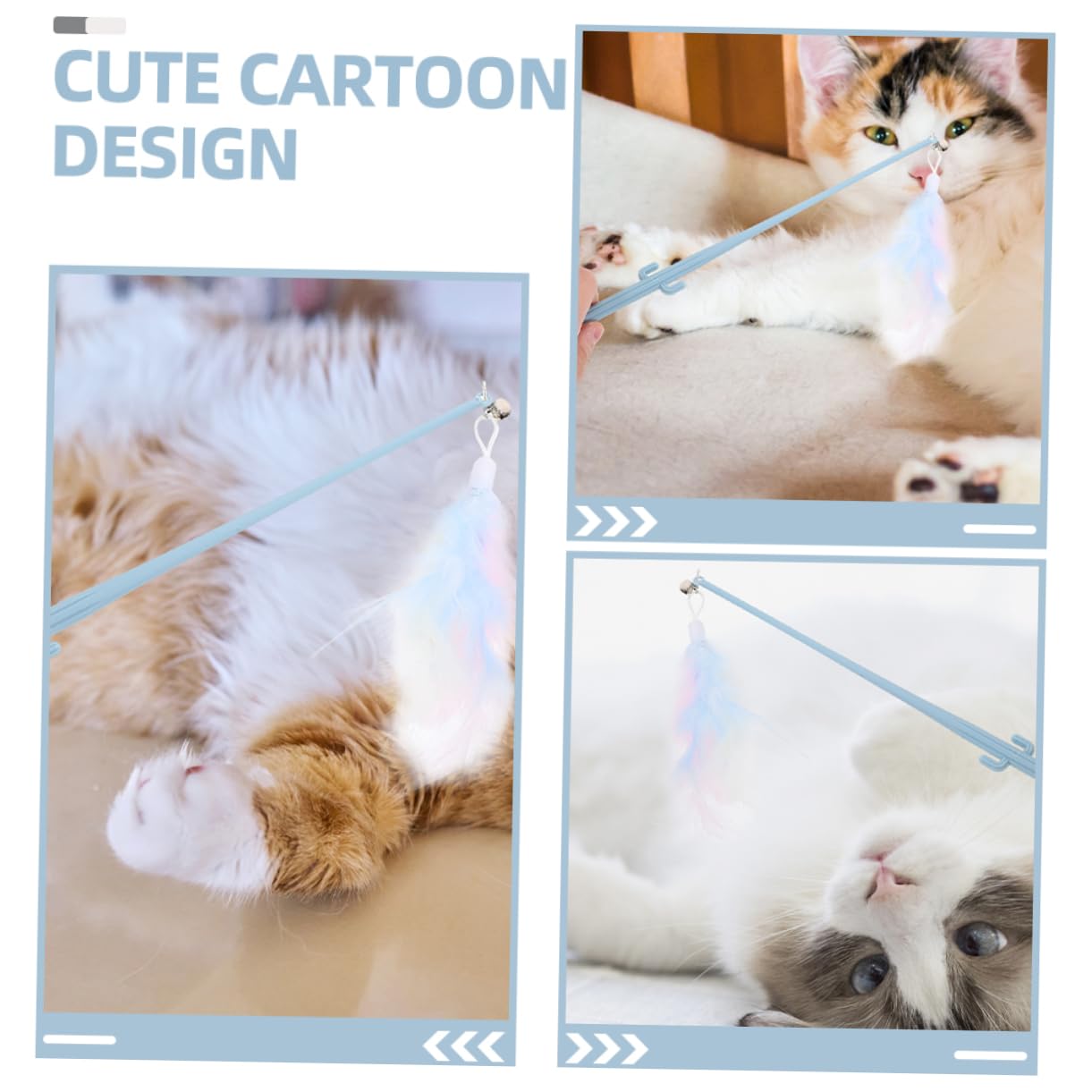 POPETPOP 20 Pièces Chat Teaser taquineries tentures Jouets pour Chats pour s d'intérieur taquin Cactus Canne à pêche Accessoires de Jouet pour la Plume