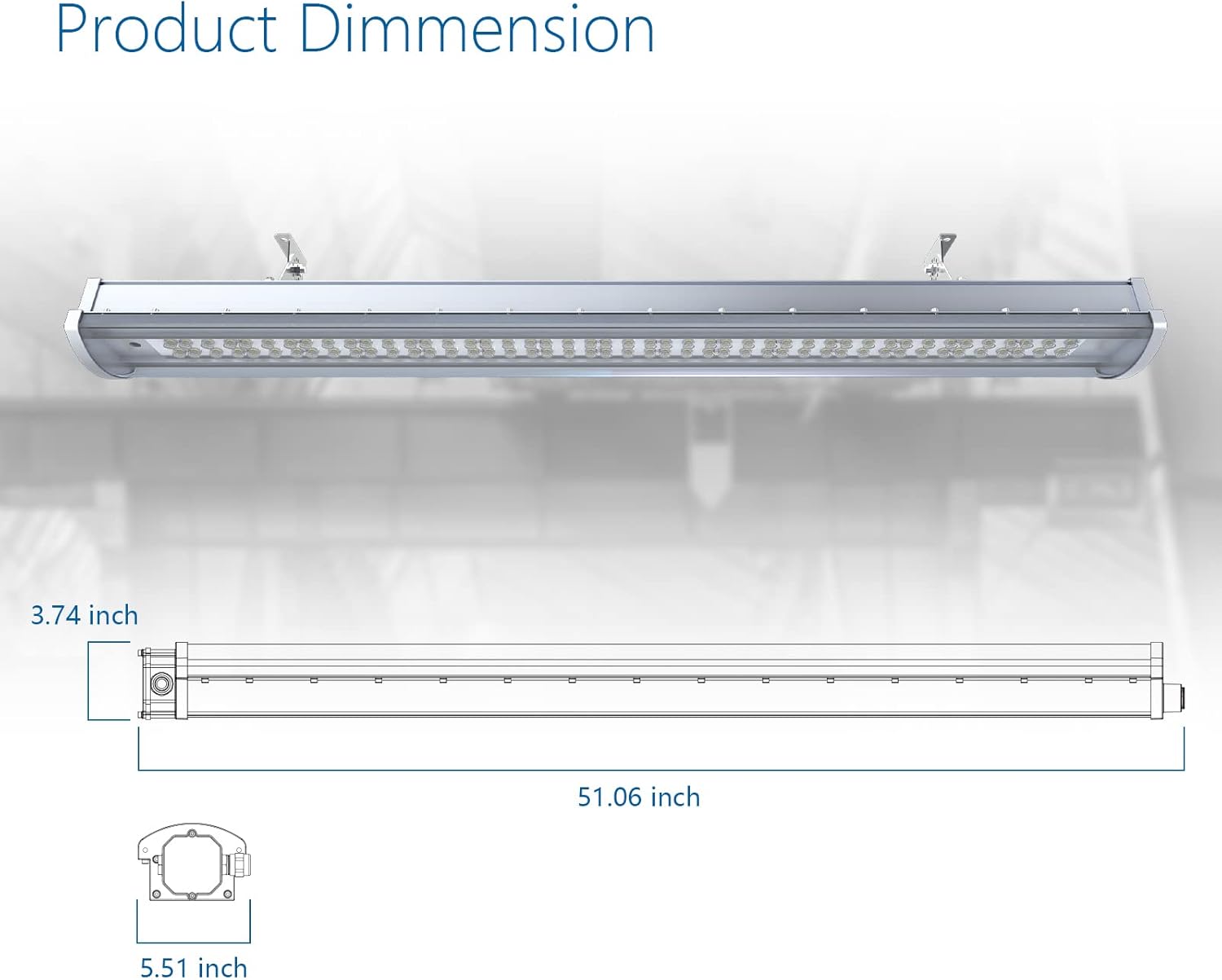LED 4FT Explosion Proof Light UL844 Certified 80W 10400Lm (400W HPS Eqv.), Class I Division II Hazardous Locations Industry Luminaires Dimmable IP66 Waterproof, FLF4 Series