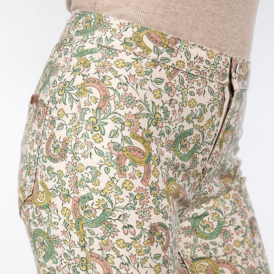 Rock & Roll Denim Button Flare Reversible Floral Jeans Denim 27x323