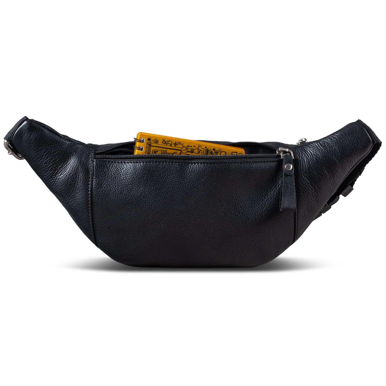 ROYALZ 'Alabama' Gürteltasche Leder Herren Damen Bauchtasche Retro Vintage Look Hüfttasche flach Brusttasche Brustbeutel Echtleder | Verstellbarer Gurt bis 130 cm