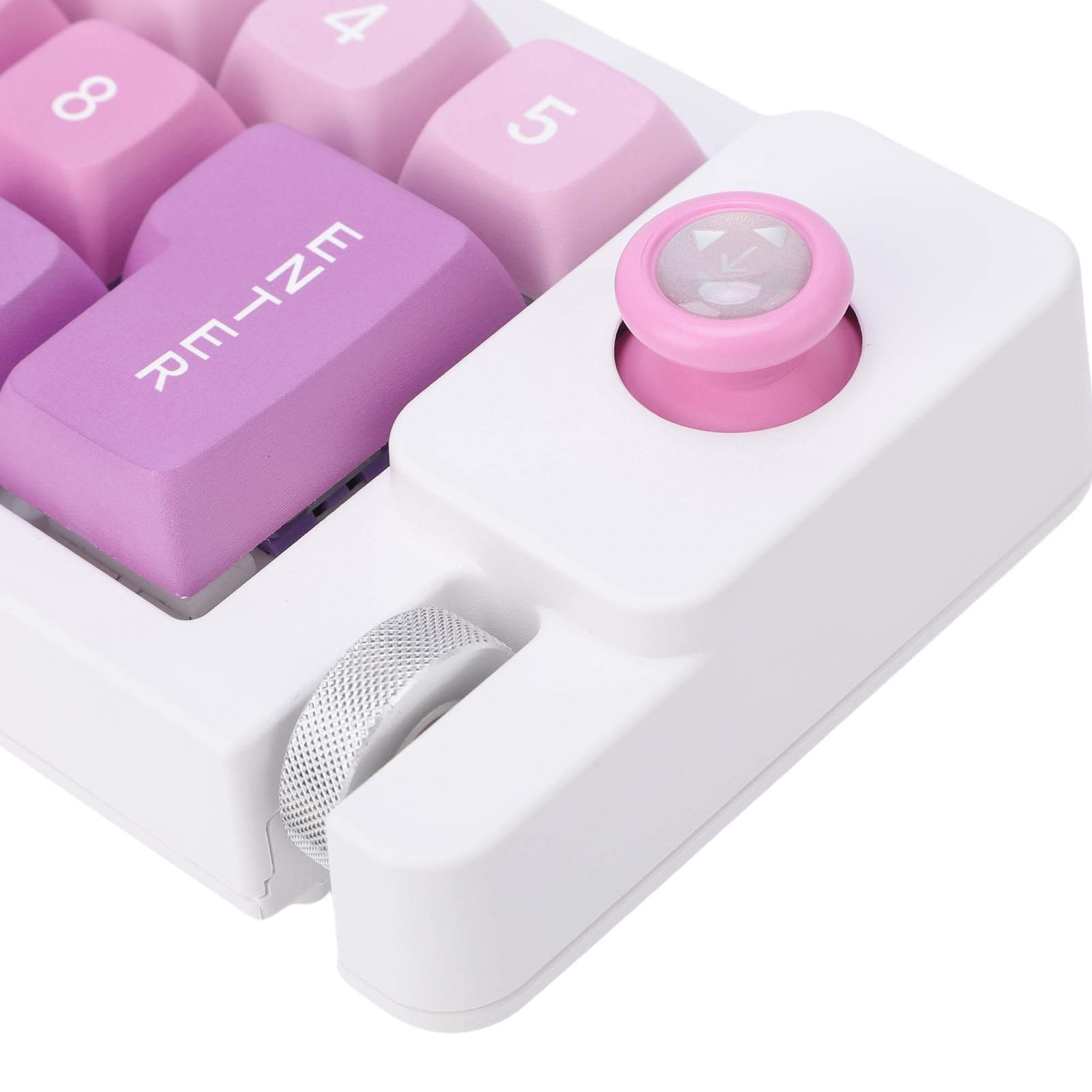 Pavé Numérique Mécanique, Clavier Numérique USB Filaire avec Rétroéclairage RVB, 12 Touches Programmables et Molette de Joystick, pour Ordinateur Portable, Jeu et Travail de Bureau (Purple)