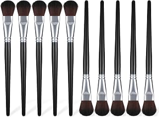 Giantree 10Pcs Mop Brush for Acrylic Painting, Blending Brush for Acrylic Painting, Round Acrylic Paint Brushes Dry Brush, for Miniatures Watercolor, Acrylic, Gouache, Face Body(Black)