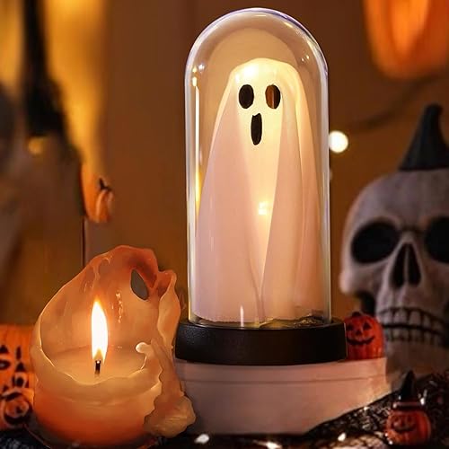 Halloween Ghost Decor Light – Light Up Ghost in Glass