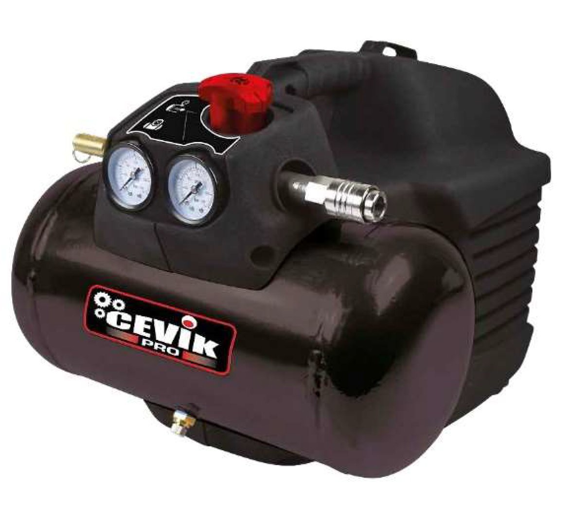Cevik - Compresor de Aire CA-PRO7 - 1.5HP 6L - Portátil, Sin Aceite, Alta Eficiencia - Perfecto para Herramientas Neumáticas