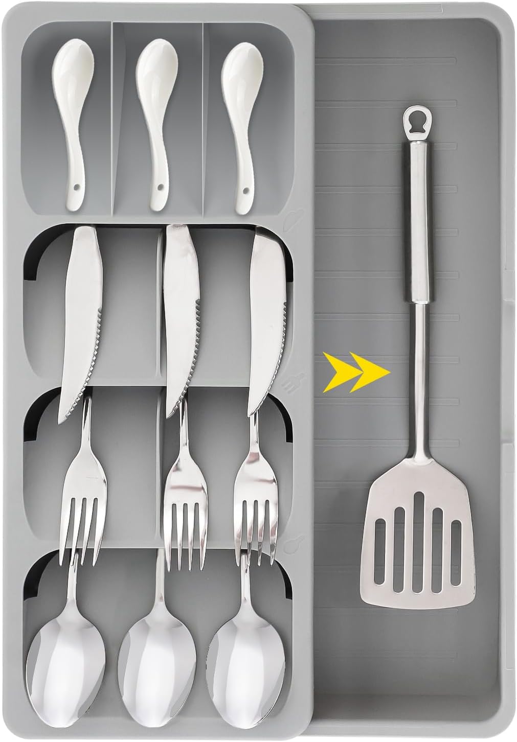 Yafe Cutlery Drawer Organiser, 9 Compartments Kitchen Drawer Organiser