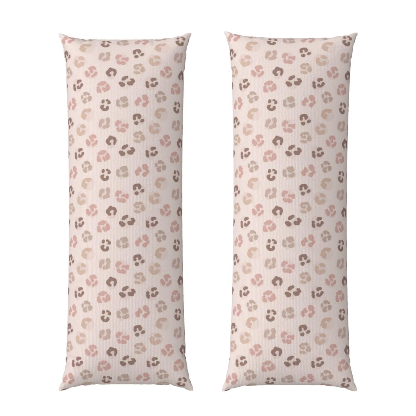 Body Pillow Case 20x60 Inch, Cheetah Skin Wild Animal Pink Rose Gold Leopard Print, Zippered Cozy Pillow Cover, Softffy Fabric, Comfortable Protector for Bedroom Couch Sofa