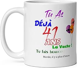 Happy Birthday 41 Years Humour Mug Forty One Year Funny High Quality Gift Idea Funny Quarantine Party Christmas Man Woman Friend Collegue Boyfriend Friend Family