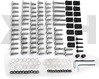 Vista 1 de XKH - Kit completo de pernos de carenado para motocicleta compatible con Suzuki GSXR 750 00-03 GSXR 1000 01-02 plateado [B075DN979T]