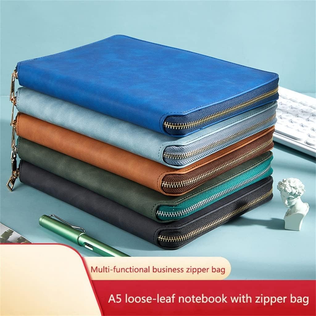 Business A5 Zipper Loose-Leaf Notebook Stationery Multifunctional Notepad Manager Bag Durable and Portable (Color : D, Size : A5)