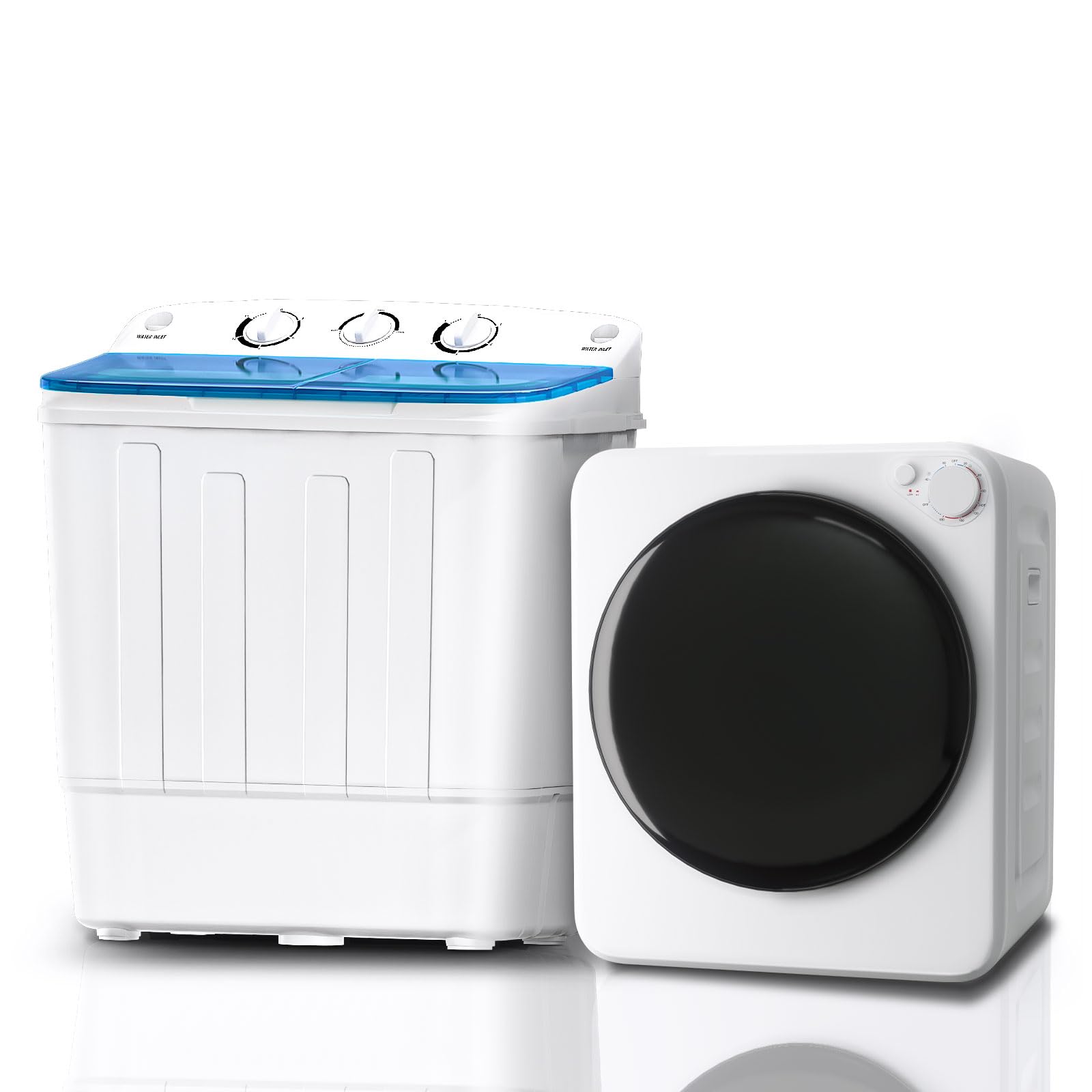 DOGHLY 1.8 Cu.Ft Portable Clothes Dryer and 18lbs Washing Machine Set