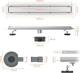 Ibergrif Stainless Steel Linear Shower Drain M42001-50, 500mm, Grey, Modern Design, Efficient Water Drainage, Easy to Install, Wide Compatibility - 2