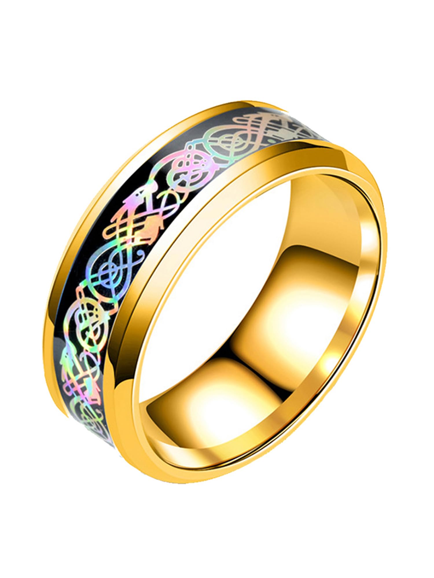 Yellow Chimes GoldToned Ring For Men | Pack of 1 Stainless Steel Band Ring | Gold Dragon Celtic Finger Ring for Boys | Ideal Gift For Men and Boys (B07FMYM395) Amazon Price History, Amazon Price Tracker