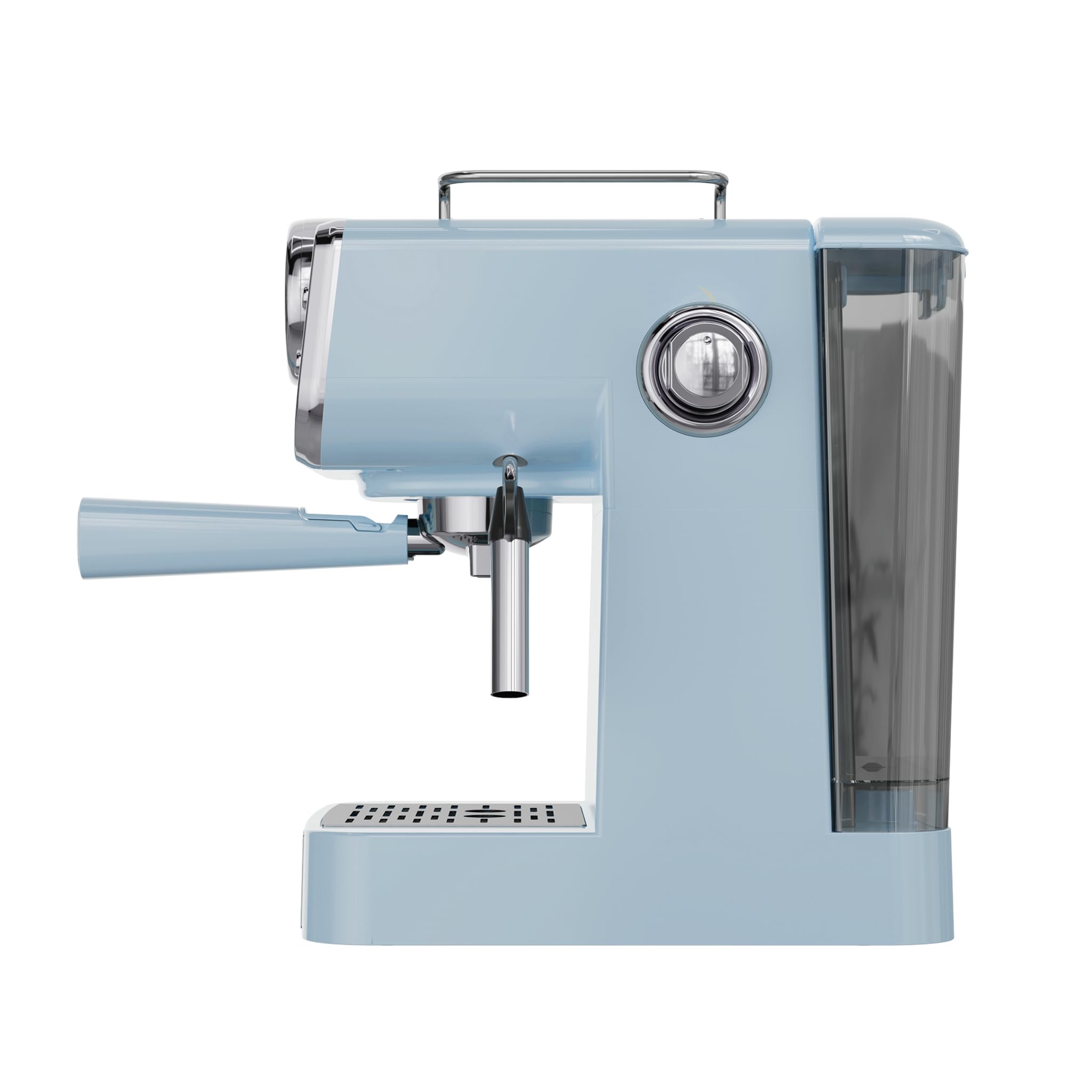 EVVO Cafetera Espresso Intensa Retro Azul - Cafetera Espresso, 15 Bares, 950W, Acero Inoxidable, Brazo Doble, Termo Block, Precalentado Rápido, 1.5L, Vaporizador, Portafiltros