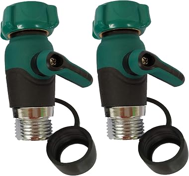 2 Pack Garden Hose Shut Off Valve 1 Way, Straight Garden Hose Splitter, Heavy Duty Zinc Alloy, 3/4-Inch Faucet/Hose Connector UYG03#
