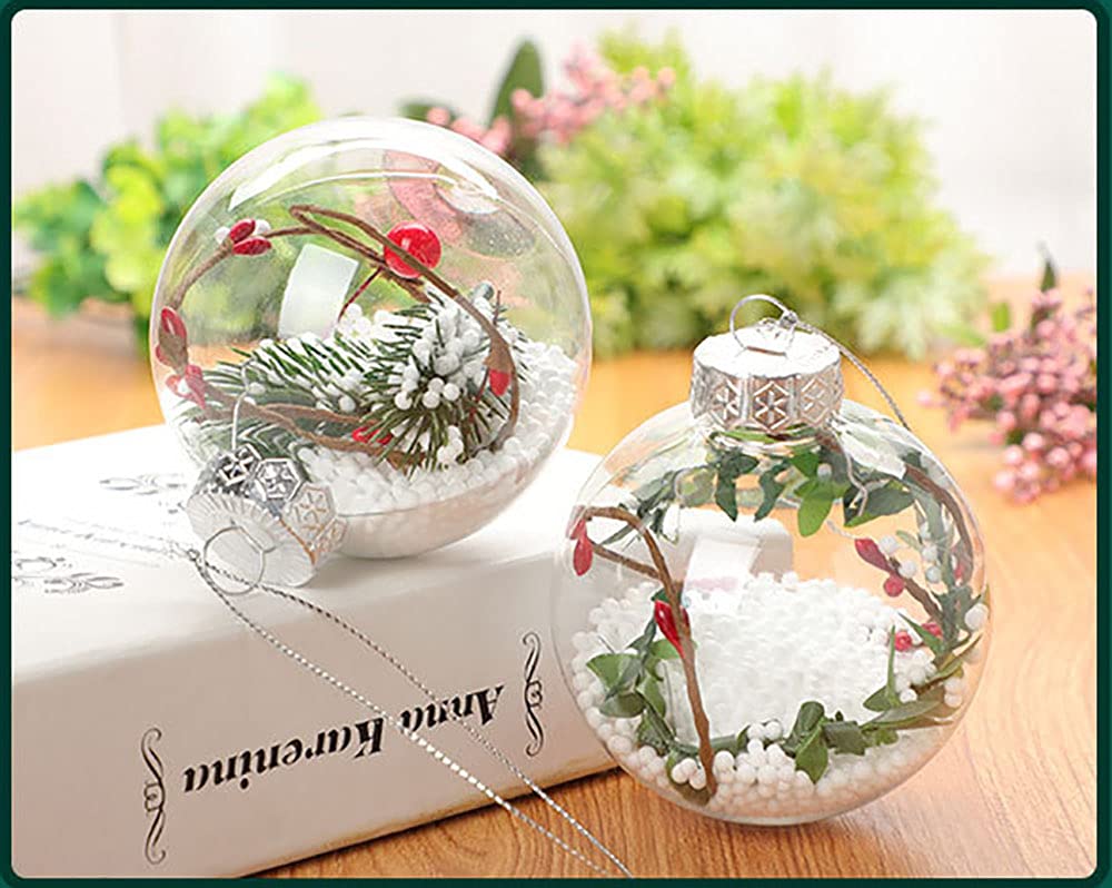 8 pièces Boules suspendues de noël, Boules de Remplissage à Motifs Transparents, Bricolage Transparent Artisanat, décorations de fête à la Maison d'arbre de noël