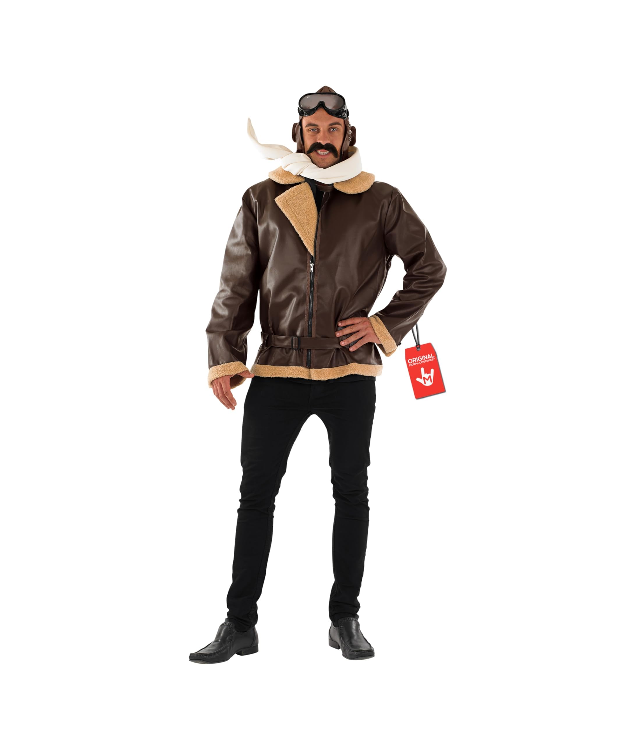 Fun Shack Disfraz Aviador Hombre Segunda Guerra Mundial, Disfraces Piloto Adulto, Disfraz de Carnaval y Halloween