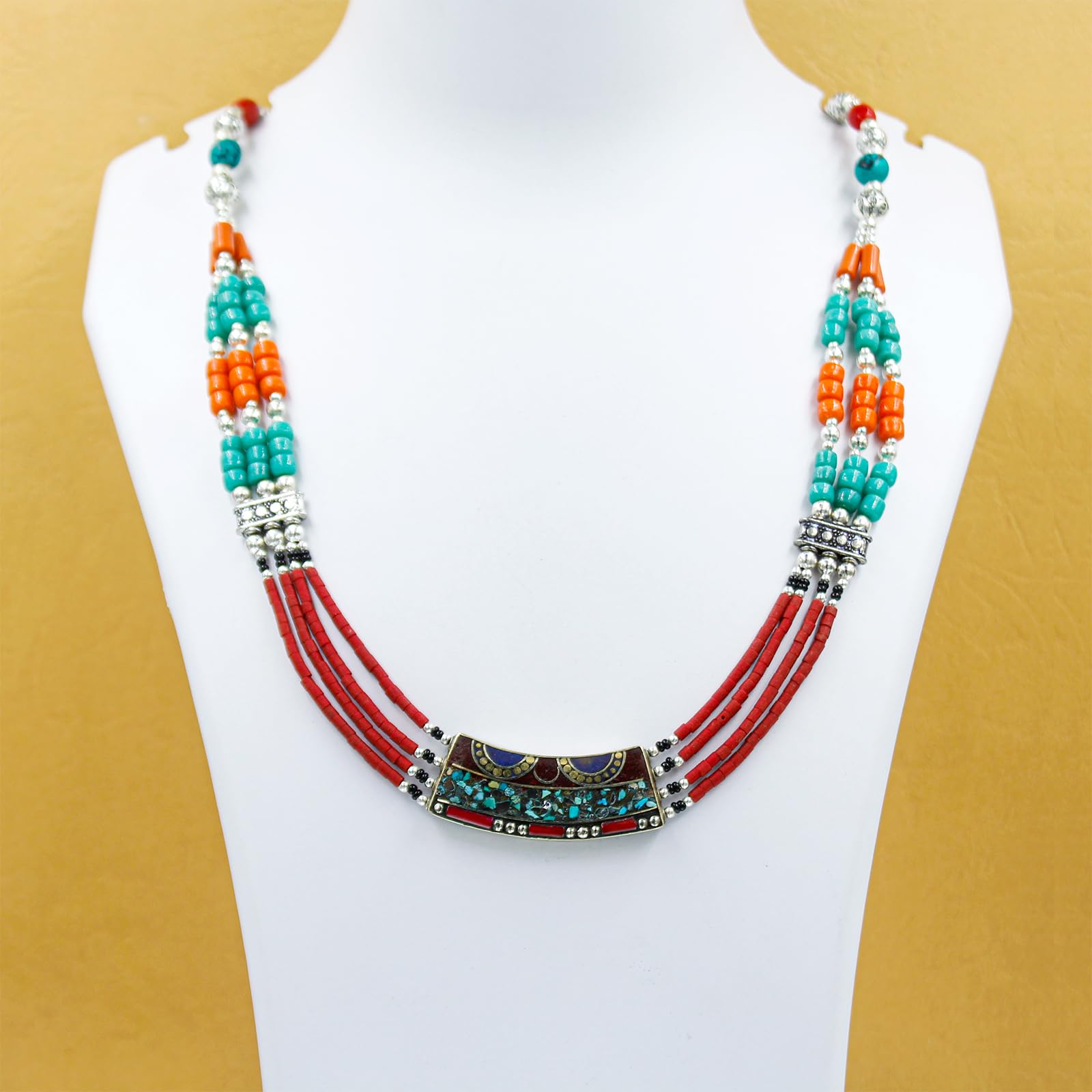 Collana di Perle Boho Statement Design Etnico Artigianale Fashion