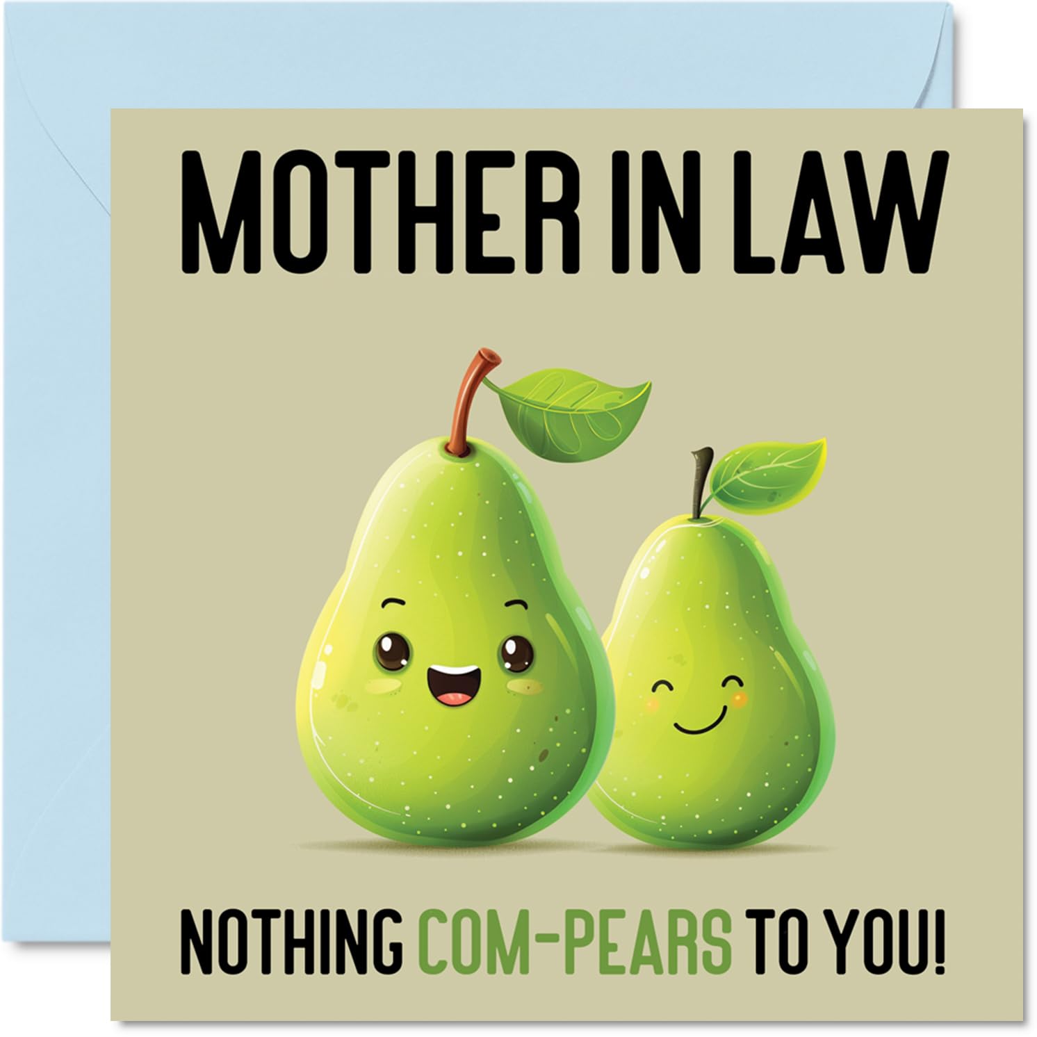 Birthday Cards for Mother in Law - Nothing Com-Pears - Funny Happy Birthday Card for Mother-in-Law from Son Daughter in Law, Mothers Day Card Mum, 145mm Joke Greeting Cards Women